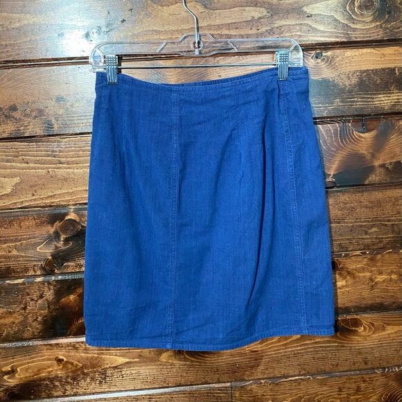 Vintage 80's Lizwear Denim Wrap Skirt With Charms & Aztec Print Women's Size 12 - Picture 15 of 15